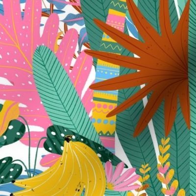 Jungle leaves. Tropical summer pattern