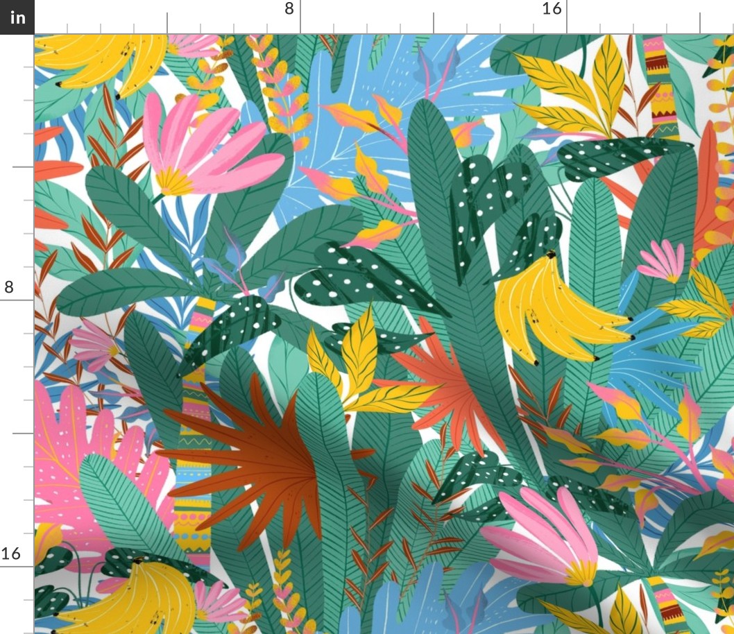 Jungle leaves. Tropical summer pattern