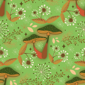 Mushroom garden green