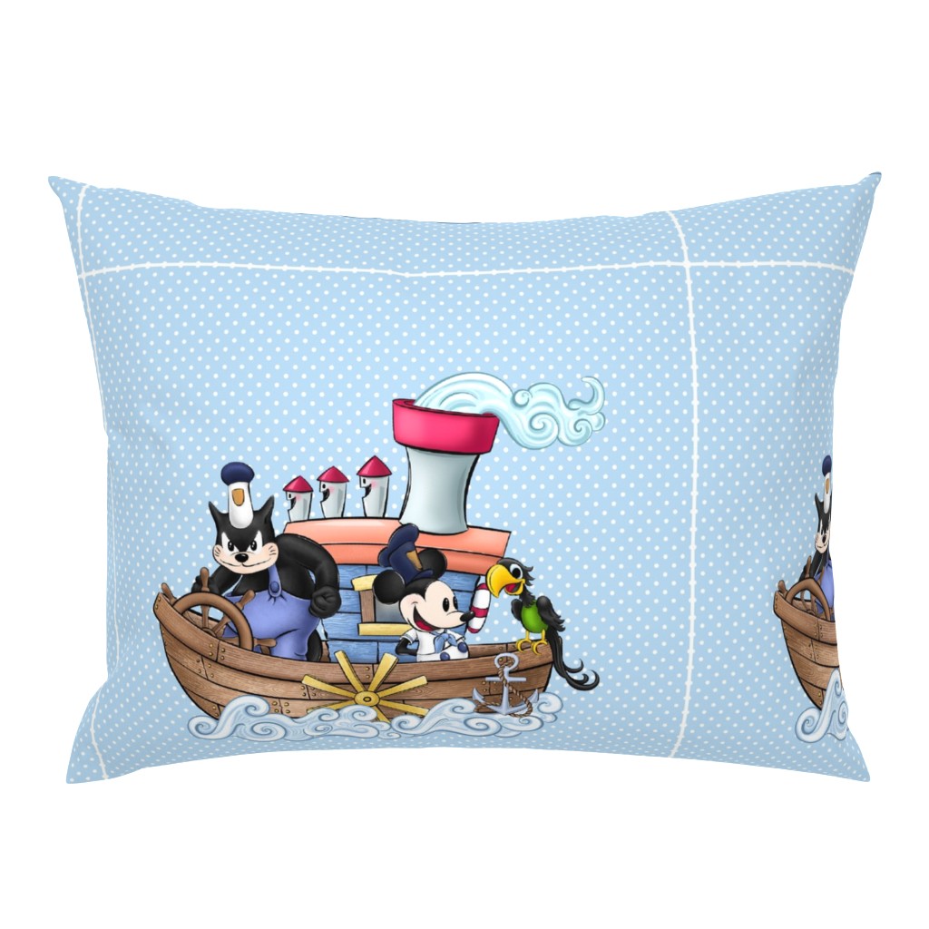 18x18 Panel Steamboat Willie Kids Lovey or Cushion Front