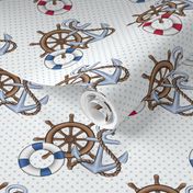 Bigger Steamboat Willie Nautical Nursery Anchors Life Rings Ship Wheel