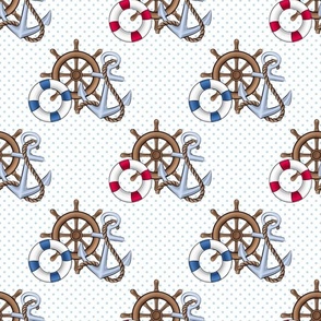 Bigger Steamboat Willie Nautical Nursery Anchors Life Rings Ship Wheel