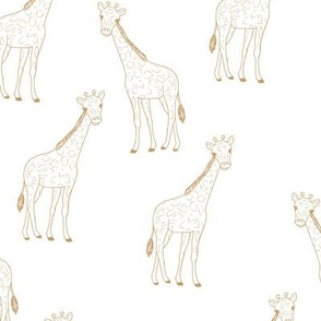 Little giraffe minimalist style illustration wild life cinnamon on white