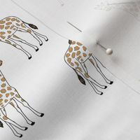 Little giraffe and spots minimalist style illustration wild life camel yellow black outline on white