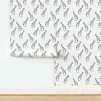 Little giraffe and spots minimalist style illustration wild life rust brown black outline on white