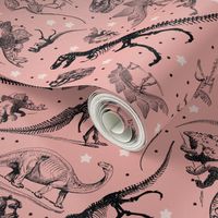 Dinosaurs and Stars on Peachy Pink