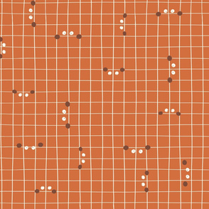 Orange grid with eyes