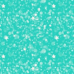 Starry Bokeh Teal and White