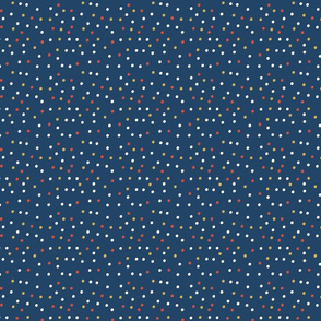 Confetti dots on blue