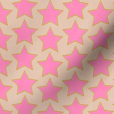 Groovy Pink Stars (beige) 7" small