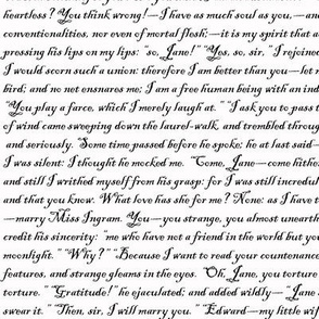 Jane Eyre Script on white