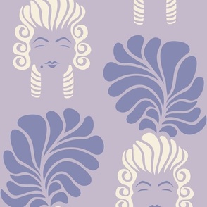 Rococo Lady, Cream and Purple on Lavender, Large