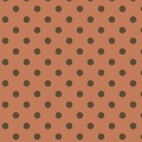 Dark Dotty: Clay & Dark Brown Polka Dot