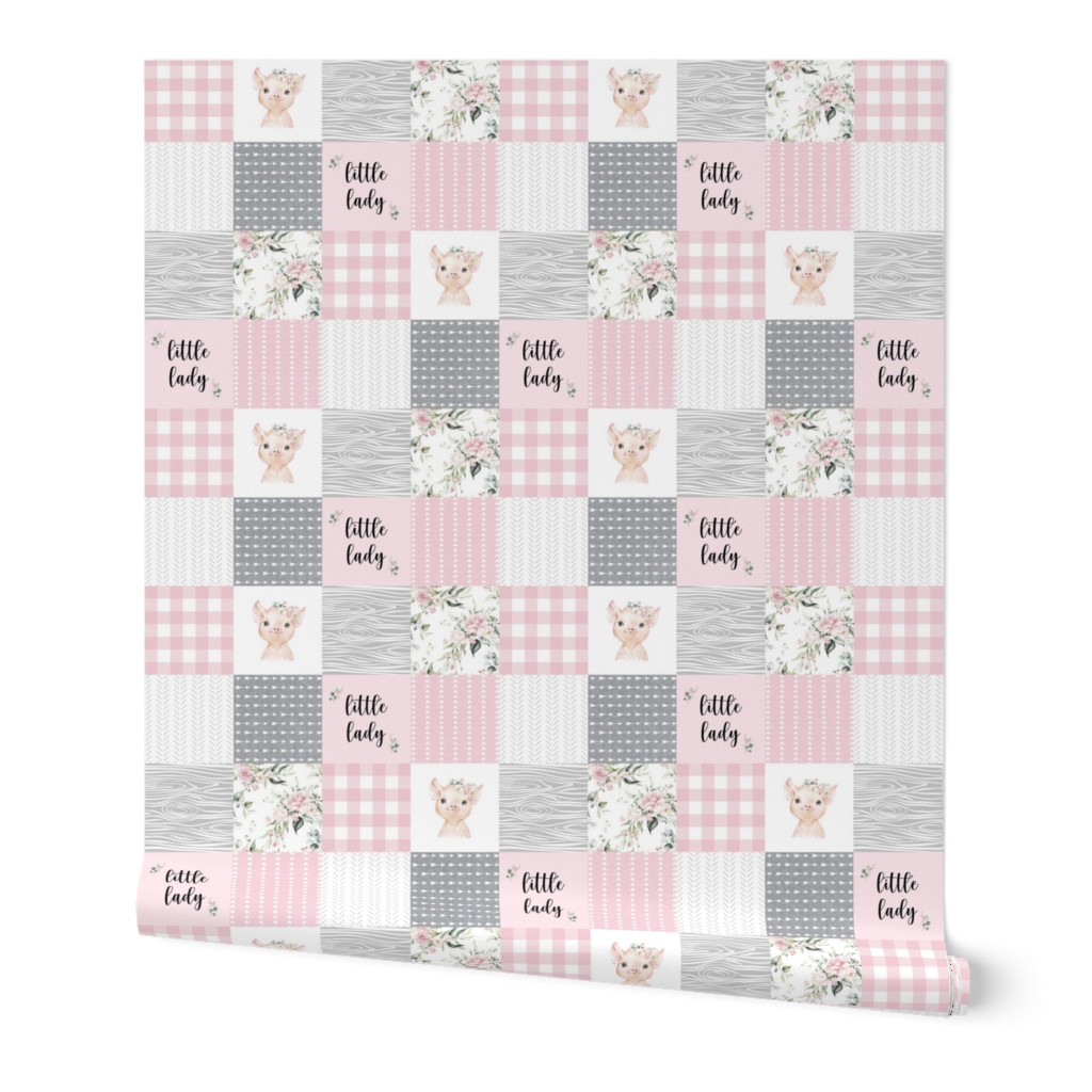 pink pig patchwork - little lady