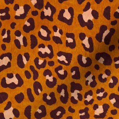 Animalier-Leopard Print-Dk. Brown & Fawn On BurntOrange