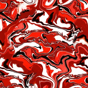 Paint Swirls Red Black and White