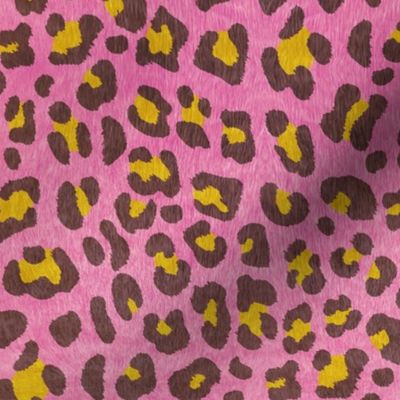 Animalier-Leopard Print-Mocha & Chartreuse On Pink