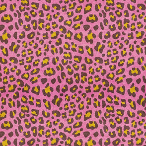 Animalier-Leopard Print-Mocha & Chartreuse On Pink