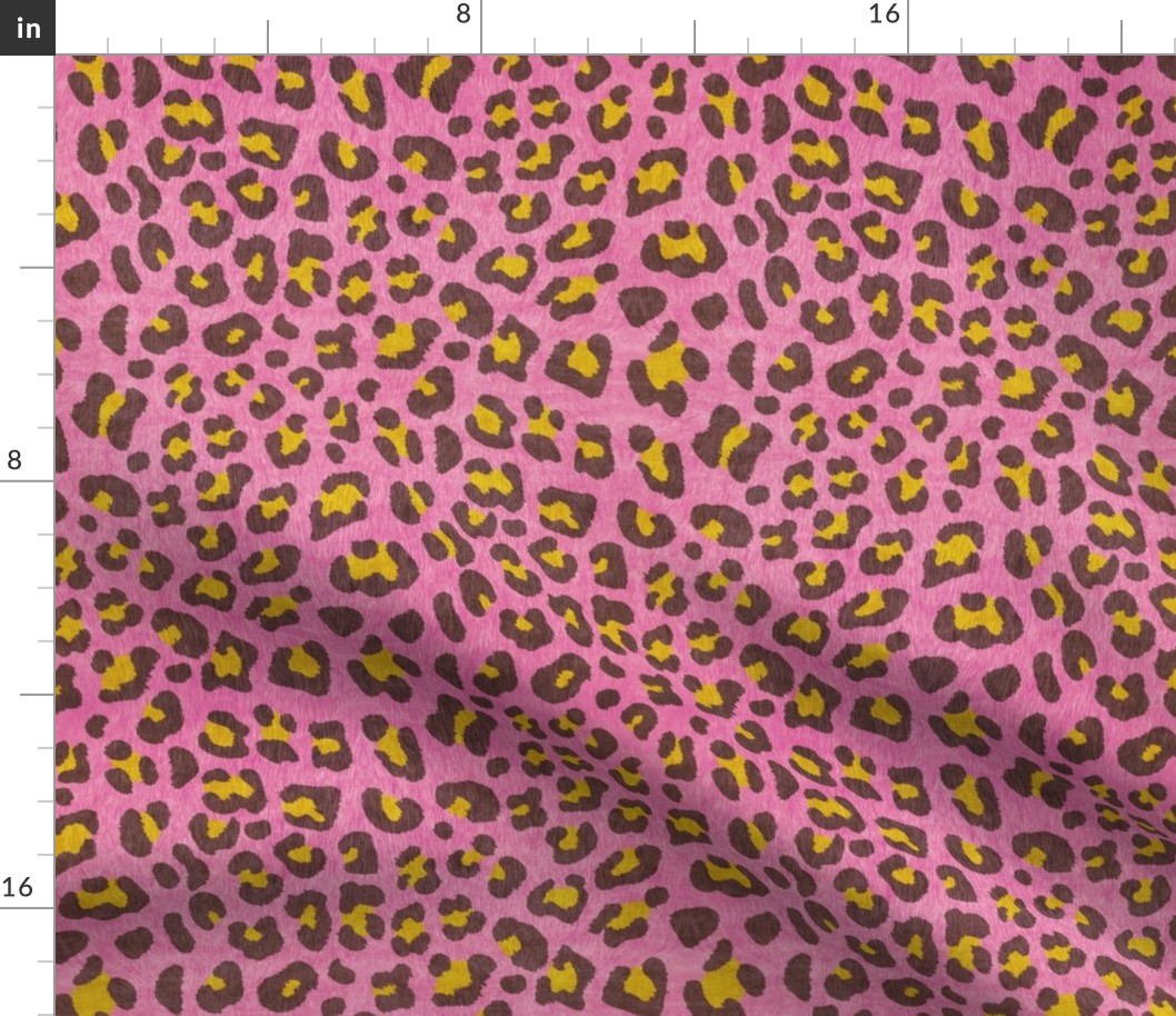 Animalier-Leopard Print-Mocha & Chartreuse On Pink