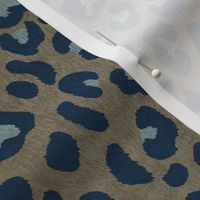 Animalier-Leopard Print-Navy & Lt. Blue On Warm Grey