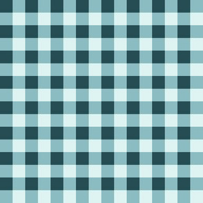 Small Gingham in Teal Blue Green Cottagecore plaid check