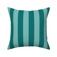 Fading Sun Theme - Solid Thick Vertical Stripes - Dark and Sea Glass Teal