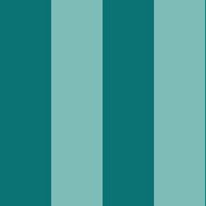 Fading Sun Theme - Solid Thick Vertical Stripes - Dark and Sea Glass Teal