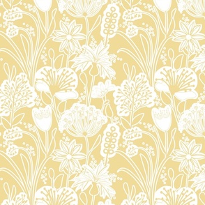 Scandi Spring - White on Golden Cream 