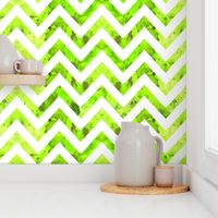 watercolor chevron green white