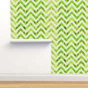 watercolor chevron green white