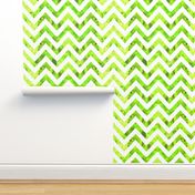 watercolor chevron green white