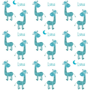 Luna Teal Giraffes