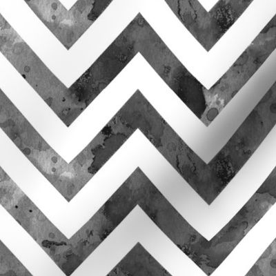 watercolor chevron grey white