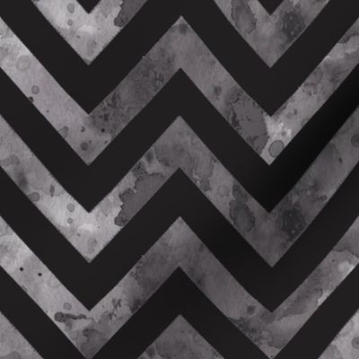 watercolor chevron grey black