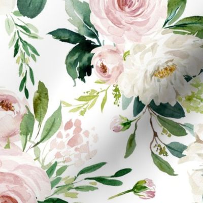 karolina watercolor rose floral - dusty rosewater