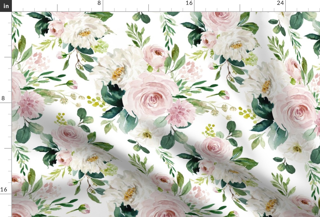 karolina watercolor rose floral - dusty rosewater