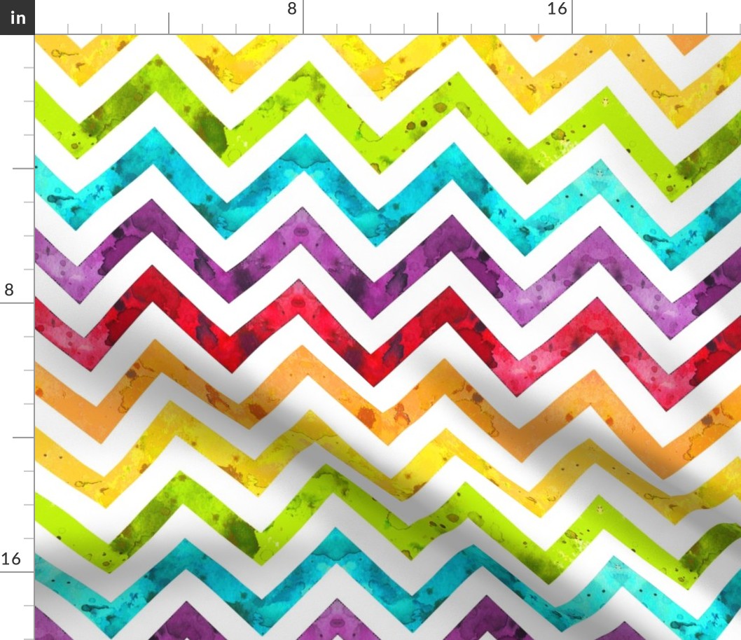 watercolor chevron rainbow larger scale