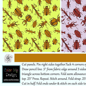 3 TOTE BAGS 14X12 CREEPY CRAWLIES 1 Width 42"