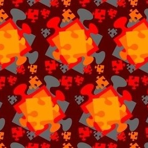 Orange Jigsaw Pattern