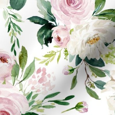 karolina watercolor rose floral - mauve