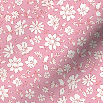 Ditsy Floral on Musk Rose-medium scale