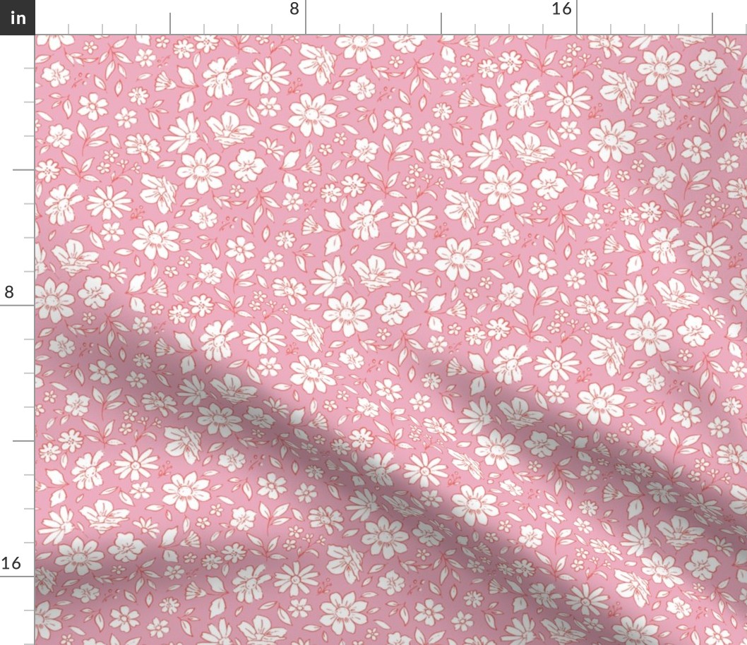 Ditsy Floral on Musk Rose-medium scale