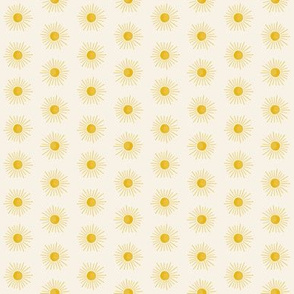 Sunshines - Yellow on Cream (tiny scale)