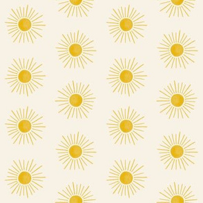 Sunshines - Yellow on Cream (medium scale)