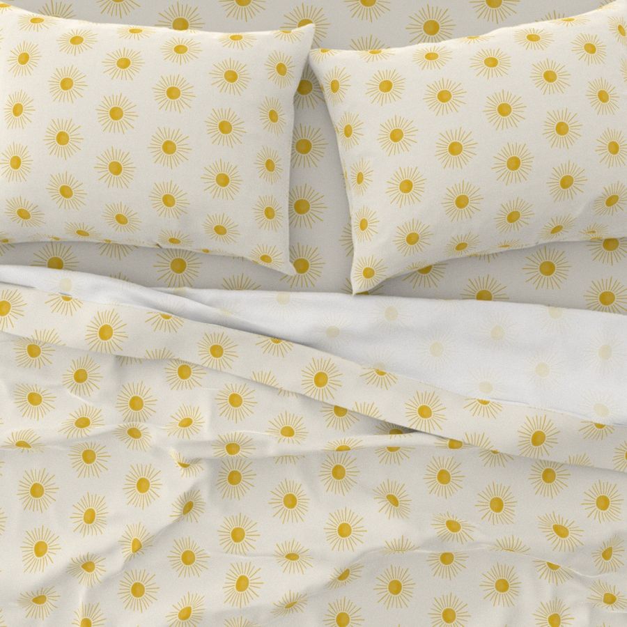 Sunshines - Yellow on Cream (large scale)