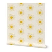 Sunshines - Yellow on Cream (large scale)