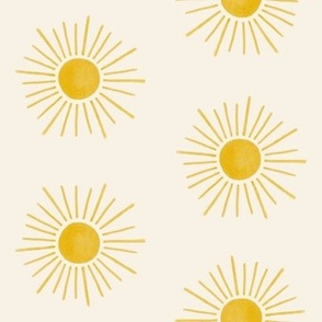 Sunshines - Yellow on Cream (large scale)
