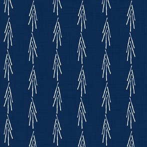 indigo - white arrows on indigo blue - shibori fabric