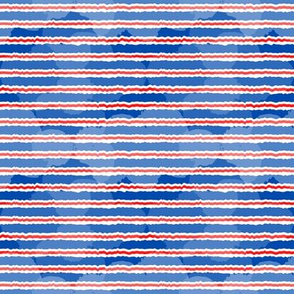 Red White and Blue Squiggle Stripes