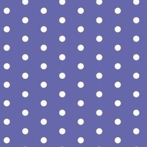 White quarter inch polka dot on Veri Peri purple